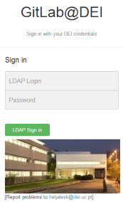 Git login screenshot